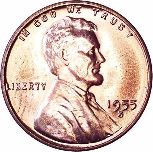1955. S Lincoln Wheat Cent 1c Sjajno necirkulirano