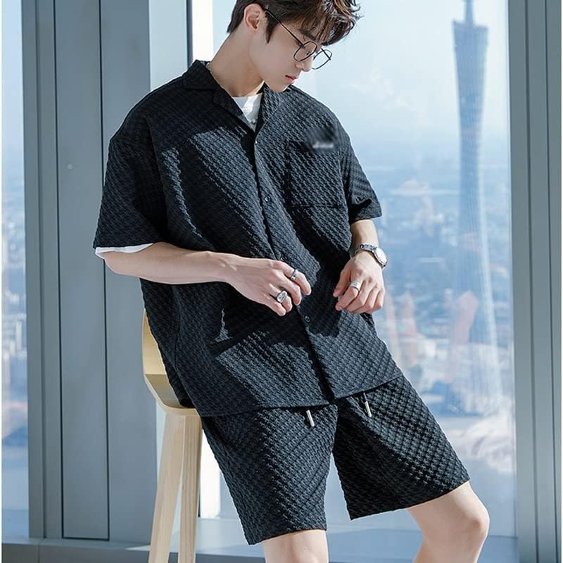 TJLSS bijele crne košulje kratke hlače Set Summer Tracksuit Muška odjeća Korejska ulična odjeća Shopping