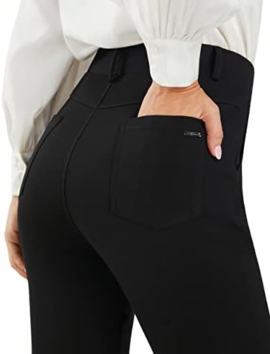 AFITNE ženske joga haljine hlače Ravna noga Rastemljive radne hlače Poslovni ured ležerne hlače s džepovima s patentnim zatvaračem