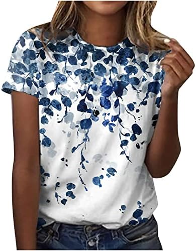 Ženski brod za vrat majice za blude majice Kratki rukavi cvjetni grafički jesen ljetne majice odjeća moda vz