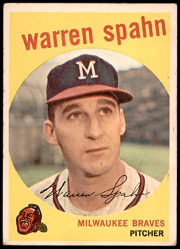 1959. Topps 40 Obs Warren Spahn Milwaukee Braves VG Braves