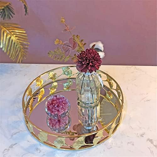 Debeli zlatni metalni list marelice list okrugle ladice model domaćinstva dekoracija sobe toaletni stol kozmetička kutija za pohranu