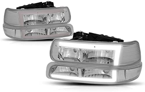 [4pcs] 3-inčna LED prednja svjetla + odbojna svjetla kompatibilna s 99-06pcs kromiranim kućištem / prozirnom lećom