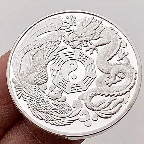 Mkiopnm izvrsna zbirka komemorativnih kovanica kineski zmaj phoenix osam dijagrama feng shui srebrno pozlaćena komemorativna medalja