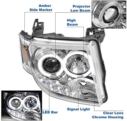 LED prednja svjetla projektora prednja svjetla Chrome sa 6 bijelim prednjim svjetlima kompatibilna su s izdanjem iz 2008-2012