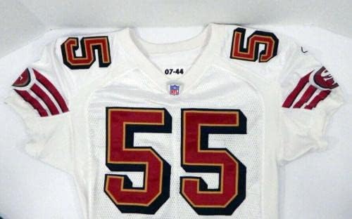 2007. San Francisco 49ers Hannibel Navies 55 Igra izdana White Jersey DP06379 - Nepotpisana NFL igra korištena dresova
