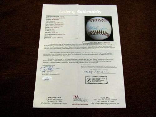Hank Aaron Braves Hof Potpisao je auto Spalding igra upotrijebio Feeney Baseball JSA LOA - MLB igra koristila bejzbol