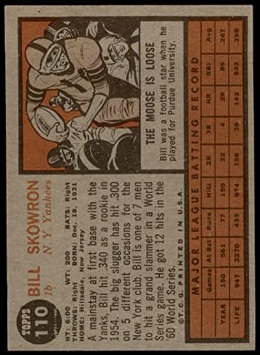 1962. Topps 110 GRN Bill Skowron New York Yankees Ex/MT+ Yankees