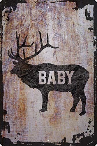 Zidni znak Elk Baby Silhouette Obitelj novorođenčad lovac lovac ukrasni umjetnički ukras Zidni dekor Smiješan poklon