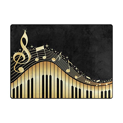 Alaza glazbene note s klavirskim ključevima mekanim ne -kliznim podnim prostirkom za pranje tepiha za spavaću sobu dnevna soba 1 komad