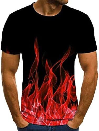 Plus majica za muškarce ljetni kratki rukav 3D plamen tiskanje majice trendi majice majice ulice za tinejdžere i aldult