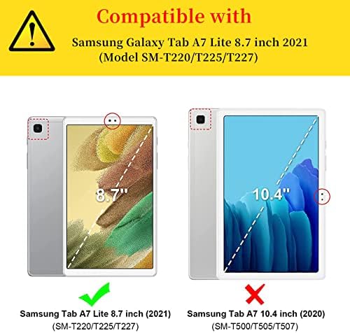 Slučaj za Samsung Galaxy Tab A7 Lite 8,7 inč 2021 model, PU kožni pametni poklopac za zaštitu cijelog tijela za Galaxy A7 Lite, višebojni
