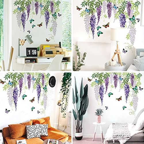 Svježi cvijet leptir zidna naljepnica visi šareni cvijet vinova loza Zidne naljepnice Zidne naljepnice čiste i lijepe umjetnički zidni