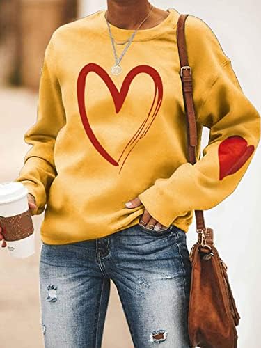 VITUSTUA Valentinovo dukserica, žene Raglan rukavi okrugli vrat Tweatshirt Love 3d uzorak pulover dugih rukava