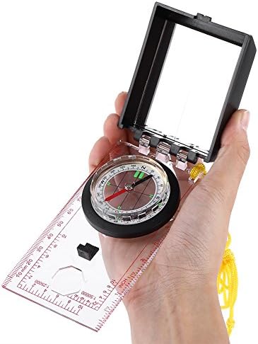 Multi funkcionalni kompas s mapiranjem ravnala i ogledala - Esencijalni komplet za hitne slučajeve za aktivnosti na otvorenom - Kompaktni,
