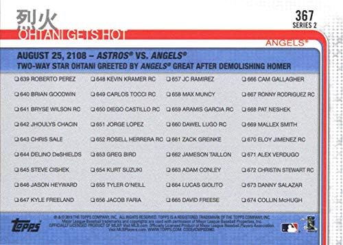 2019 Topps 367 Shoehei Ohtani Los Angeles Angels Baseball Card
