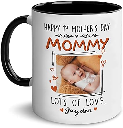 Personalizirani sretan 1. majčin dan kao mama šalica, dječjeg sonograma za slike darovi za novu prvu mamu da budu od kvržice nove mame