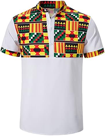Wenkomg1 majice s kratkim rukavima za muškarce proljetne ljetne košulje labave majice afrički print casual vanjska dukserica l0324