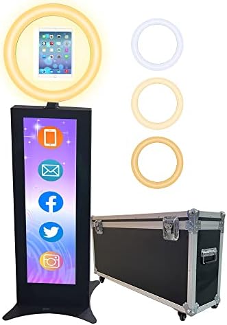 Diosta prijenosna iPad foto kabina stalak za selfie stroj Metal Shell Photobooth stroj s RGB LED prstenom, besplatni prilagođeni logotip,