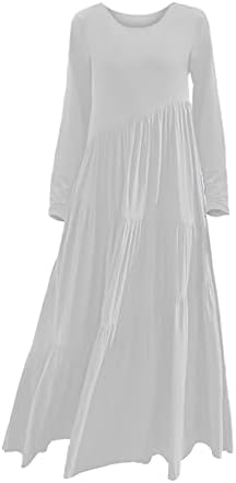 Ailezt Ljetne haljine za žene 2023 Ženske suknje ležerne labave suknje s okruglim vratom i romper bijelim
