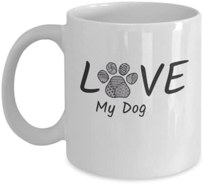 Volite moj poklon za pseće šalice za ljubitelje psa šapa za tisak čaja ili šalica za kavu za vlasnike kućnih ljubimaca