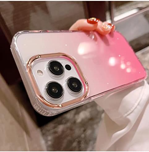 UIOEUA Kompatibilno s iPhone 14 Pro Max Case For Women Girls, luksuzni sjajni modni gradijent bling Bling Cleand Clear Acrilic Plate