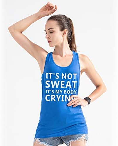 Smiješni vrhovi treninga za žene Racerback rekavši da to nije znoj Sport Fitness Gym Gymveless majice za žene