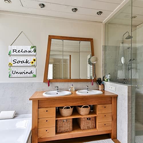 Farmhouse kupaonica zidni dekor smiješni rustikalni kupaonica zidni znakovi opuštajte se namočite rustikalni kupaonica drvena natpis,