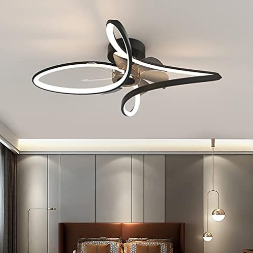 Fehun stropni ventilatori sa svjetiljkama, stropni ventilator od 45 cm s laganom spavaćom sobom LED zatamnjenje 3 brzine u obliku ventilatora