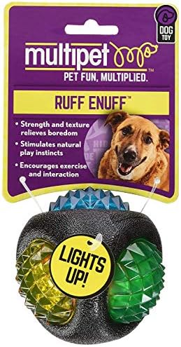 MultiTeta International 3 Višebojna gumena zubni dijamant 3-LED Svjetlosni lopta za pse
