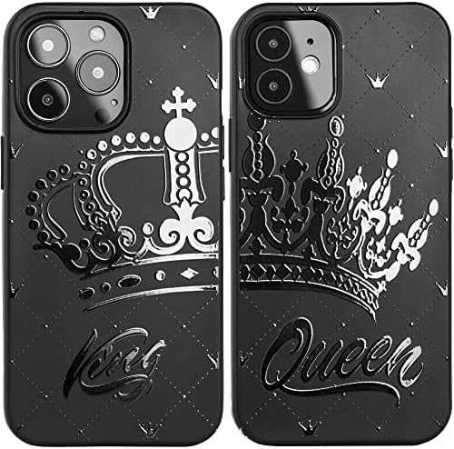 Cavka Black Usvajanje telefona kompatibilno sa - iPhone 14 Pro Max - 6,7 inča za par COVER Slatka godišnjica kralja i kraljice, njegov
