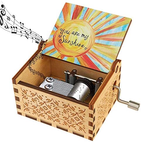 Ruye Ti si moja glazbena kutija Sunshine, Musical Box Hand Crank Vintage Wood Rezbared ugravirana glazbena kutija za rođendan/Božić/Valentinovo