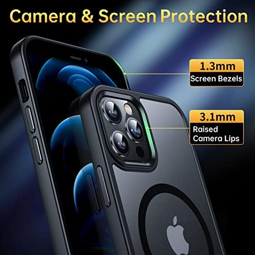 Casequue magnetska futrola za iPhone 12 Pro Max Case [Zaštita vojne kapi] [Kompatibilno s MagSafe] Anti-Fingerprint Shot Shot Cleent