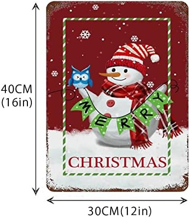 Božićni dekor Zimska snjegovića ptica metalni znakovi Merry Banner Snowflake Zidni ukrasi Plaketi Klasični Dan zahvalnosti zidni dekor