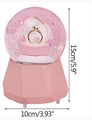 ZLBYB kreativni dijamantni prsten snježni globus kristalna kugla rotirajuća muzička kutija božićni ukras za kuću dekoracija accssories