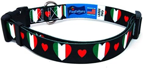 Obožavam italija ovratnik za pse | Izvrsno za talijanske praznike, posebne događaje, festivale, parade i svaki dan snažni | SAD Made