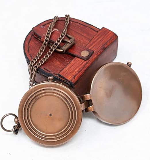 Antički nautički mesingani ugravirani kompas Navigacijski džepni alat za putovanje i kampiranje od strane thehistoricalHub