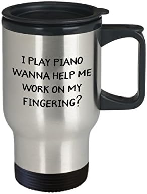 Pijanistička kava Putnička šalica najbolje smiješna jedinstvena čaša čaša savršena ideja za muškarce koje sviraju klavir želim mi pomoći