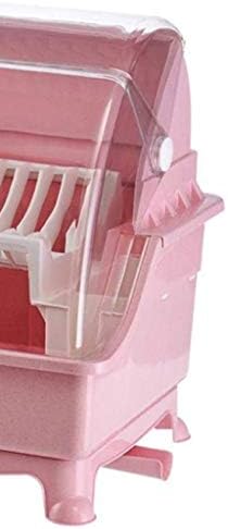 PDGJG stalak za ružičastu zdjelu - kutija za odlaganje pribora s poklopcem i odvodnim nosačem, stalak za odlaganje prašine, košarica