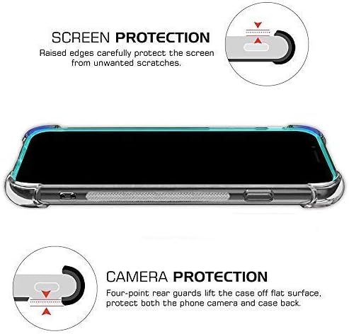 Anhong iPhone X, iPhone XS Clear kućište s držačem kartice, [Slim FIT] [Kompatibilno s bežičnim punjačem] Zaštitni mekani TPU-ov šok-apsorbirajući