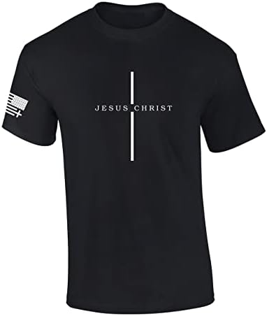 Muška kršćanska košulja Isus Krist Križ Sveto Pismo majica s rukavima američke zastave grafička majica