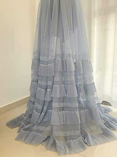Mahacraft 1 dvorište plava tkanina od ruffle za haljinu za torte friflirana tkanina za haljinu za fotografiranje pozadine - tkanina