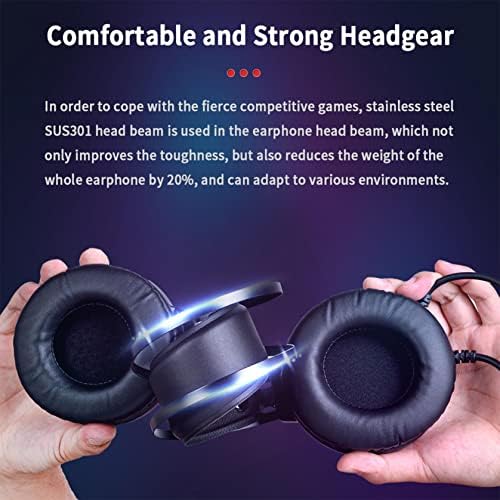 Gaming slušalice 7.1 s шумоподавляющим RGB rasvjetom i ožičen slušalice Wheat-Dinamička spool, sučelje USB, PC, PS4, PS5, Switch, Xbox