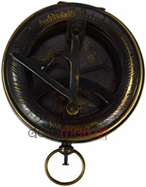Dorpmarket ručno izrađeni mesinganski nautički kompas s simbolom sidra iznad darova