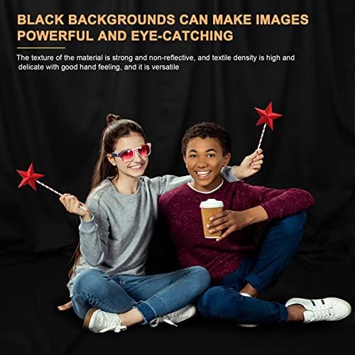 10 x 8 ft Crna pozadina pozadina za fotografiju, Chromakey Poliester tkanina visoke gustoće čista crna fotografija zaslona za zavjesu
